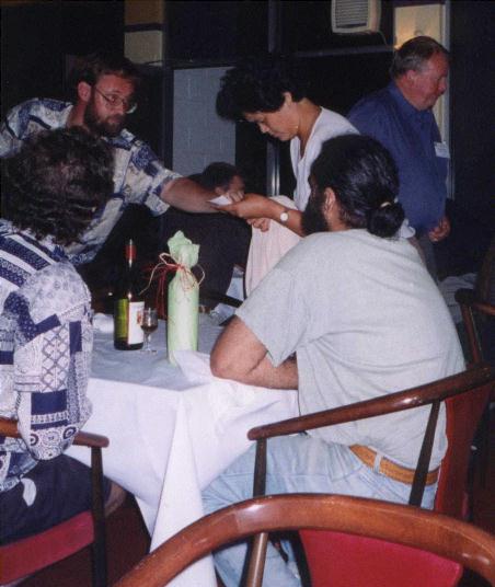 During the conference meal.