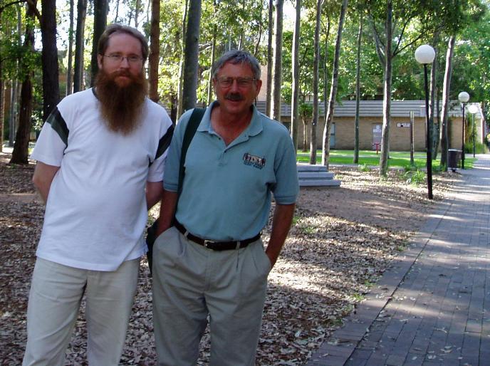 Mark Nelson and Ed Heffern at the University of Wollongong. 
              11th March 2008.