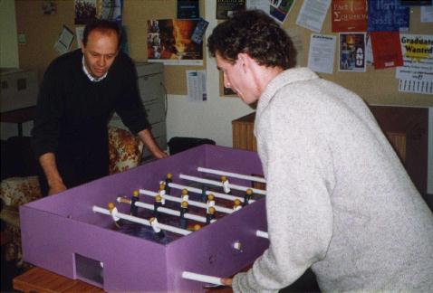 It's Australia (ROW) vs New Zealand (CH) at bar football.
