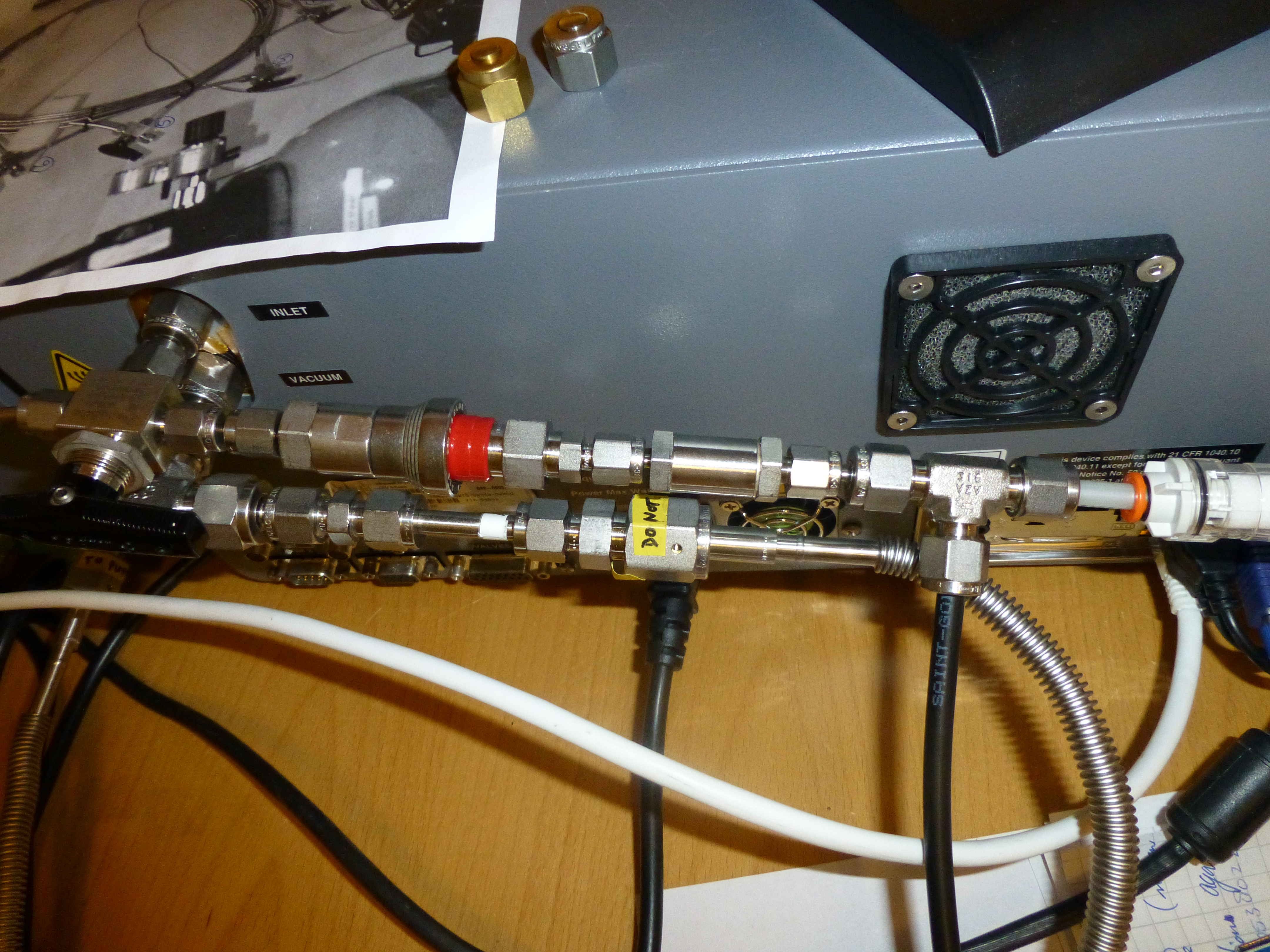 Gas plumbing on the Picarro